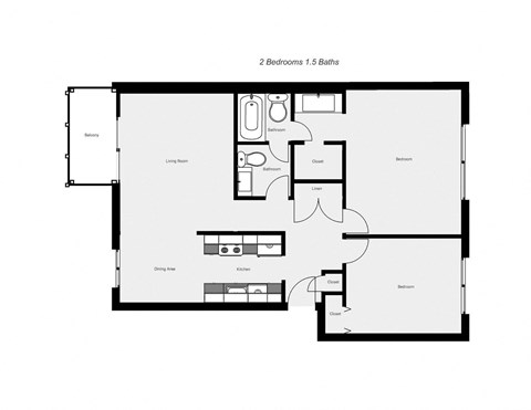 this is the floor plan of the 1 bedroom floor plan with loft and 2 baths